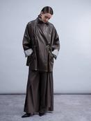Haako - Brown Pleather Oversized Jacket image