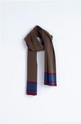 Hongo - Brown Scarf with Contrast Stripes