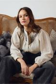 Molly Bracken - Striped Blouse with Manderin Collar image