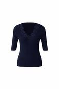 Oui - Navy Floral Detailed Top