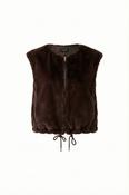 Oui - Chocolate Faux Fur Gilet image