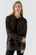 Oui - Dark Brown Hood Top