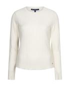 Red Button - Ecru Fine Knit Top