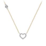 9ct Gold and White Gold Heart Necklace image