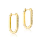 9ct Gold Rectangular Hoop Earrings image