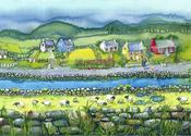 Sleepy Village Wooden Jigsaw Puzzle image