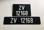 Vintage Style Black Border Oblong &amp;amp; Square Number Plates image