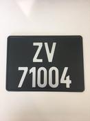 Vintage Style Black Border Square Number Plates x 2