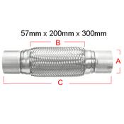 EXHAUST FLEXI PIPE 57 X 200 X 300 image
