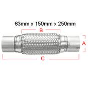 EXHAUST FLEXI PIPE 63 X 150 X 250 image