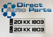 DAP16 Style Oblong Number Plates x 2 image