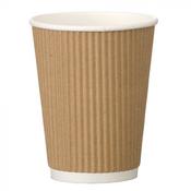 8oz Kraft Triple Walled Ripple Coffee Cup - 500 Pack image