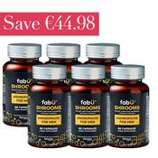 FabÜ Shrooms Andropause 60 Capsules x6 Month Bundle Save €44.98