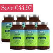 FabÜ Focus Brain 60 Capsules x 6 Month Bundle - Save €44.97