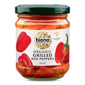 Biona Organic Grilled Red Peppers in Oil 190g image