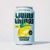Living Things Lemon &amp; Ginger Prebiotic Soda 330ml