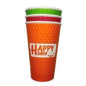 16oz Embossed Happy Days Double Wall Hot Cups – 500 Pack