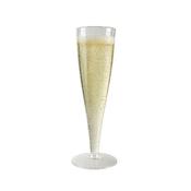 Disposable Champagne Flutes | Clear Plastic 10cl | 120 Pack | FREE Ireland Delivery