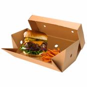 Fold Out Kraft Burger Box 244mm | Compostable Takeaway Boxes Ireland