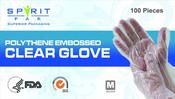 PE Poly Gloves 100x100 – 10,000 Clear Embossed Disposable Gloves (Case)