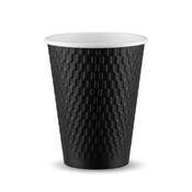 12oz Black Embossed Double Wall Hot Cups – 500 Pack