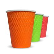 Embossed Double Wall Hot Cups Assorted Colours – 12oz | 500 Pack