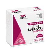 Logic8 40cm 2ply 4fold White Dinner Napkin | 2000 Pack | FREE Ireland Delivery