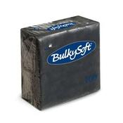 Bulkysoft 24x24cm Black 2ply 4fold Cocktail Napkins | 2000 Pack | FREE Ireland Delivery