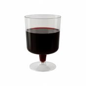 200ml Disposable Wine Glasses | Clear Plastic Stemmed | 400 Pack | FREE Ireland Delivery image
