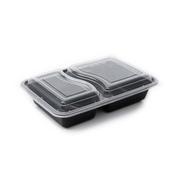 Black 2-Compartment Meal Prep &amp; Takeaway Containers 32oz | Ireland | 150 Per Case