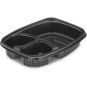 34oz Black 3-Compartment Microwaveable Containers | Base Only | 320 Per Case (8x40) | Ireland