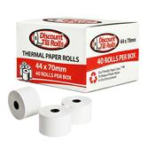 44x70mm BPA-Free Thermal Till Rolls | Box of 40 | Ireland