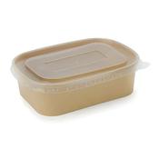 500ml SpiritPak Kraft Rectangular Food Containers with PP Lids – Pack of 3x50