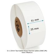 Zebra Compatible Labels | 51x25mm | 2,580/Roll | Compact Product Labels Ireland