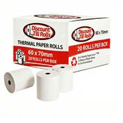 60x70mm BPA-Free Thermal Receipt Rolls | Phenol-Free | Box of 20 | Ireland