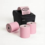 80mm Pink Thermal Till Rolls | 80x70mm Branded Receipt Paper | 20 Roll Box | Ireland