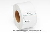 Zebra Compatible Labels 80×42mm | 1,200 Per Roll | Compact Direct Thermal Labels Ireland