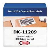 Brother DK-11209 Compatible Address Labels 29x62mm | 800 Per Roll | High-Capacity | Ireland