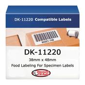 Brother DK-11220 Compatible Food Labels 39x48mm | Best-Before &amp; Deli Labels | 620 Per Roll | Ireland (Min. 2 Rolls)