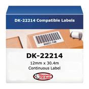 Brother DK-22214 Compatible Label Tape 12mm x 30.48m | Cable &amp; Equipment Labels | Ireland (Min. 2 Rolls)