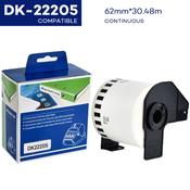 Brother DK-22205 Compatible Labels | 62mm x 30.48m | Continuous Shipping Labels