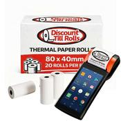 Sunmi V2 s Plus Thermal Rolls | 80x40mm | Just Eat &amp; Deliveroo | 20 Roll Box Ireland