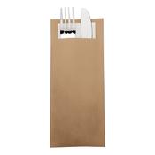 Kraft Cutlery Pouch &amp; Napkin | 500 Pack | FREE Ireland Delivery