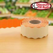 Fluorescent Orange Price Gun Labels – 26mm x 16mm Double Line (Box of 10 Rolls)