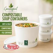 8oz Greenspirit Compostable Soup Containers | 240ml | 500 Per Case | Lids Sold Separately | Ireland