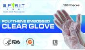 PE Poly Gloves 100x100 – 10,000 Clear Embossed Disposable Gloves (Case) - L image