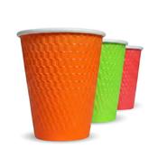 Embossed Double Wall Hot Cups Assorted Colours – 12oz | 500 Pack image