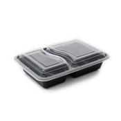 Black 2-Compartment Meal Prep &amp; Takeaway Containers 32oz | Ireland | 150 Per Case