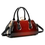 Patent Two Toned Diamante Clasp Opening Bag image