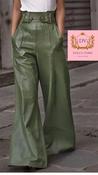 Faux Leather Pants in Green image